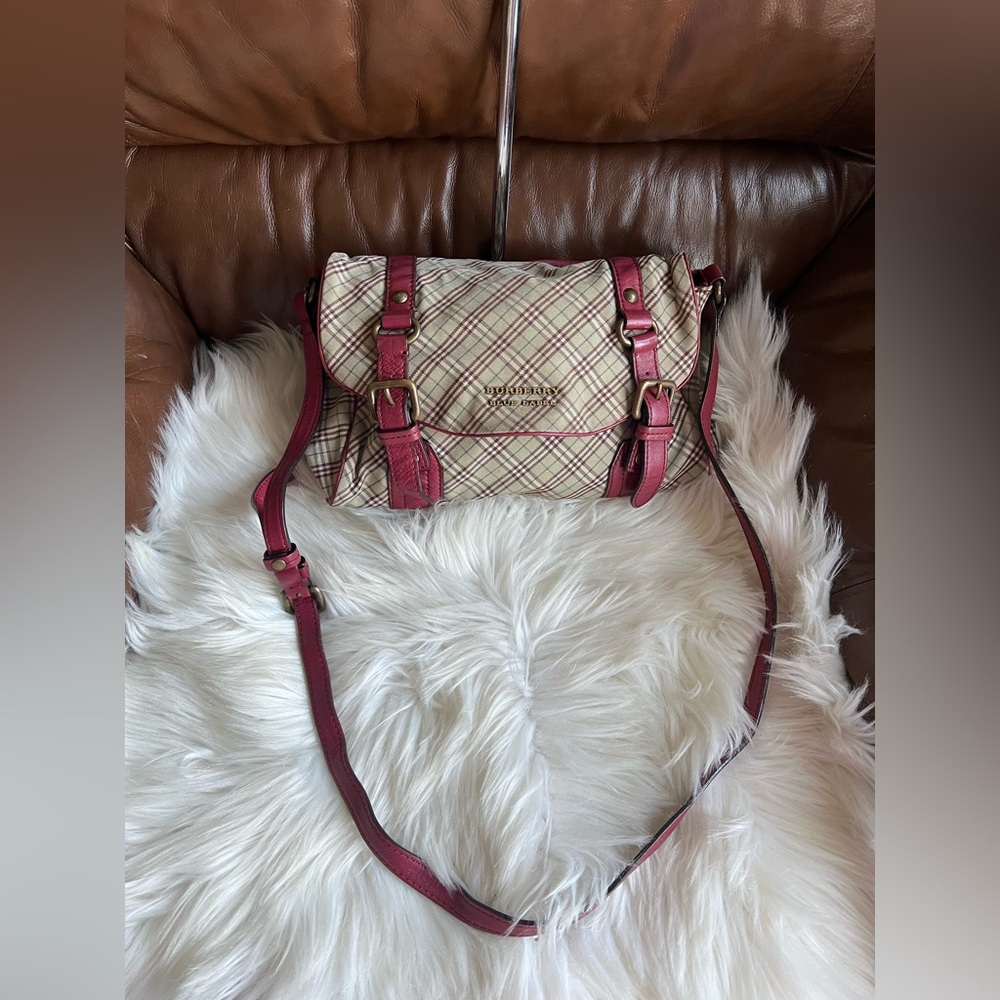 Burberry Blue label Plaid Crossbody Bag - Red and Cream
